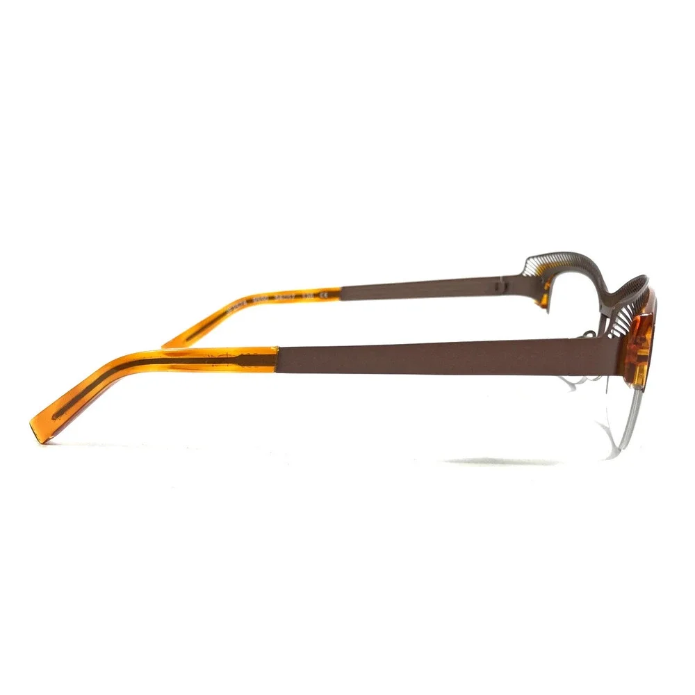 J.F. Rey Eyeglasses Frames JF2574 9550 Brown Orange Cat Eye Half Rim 54-17-136